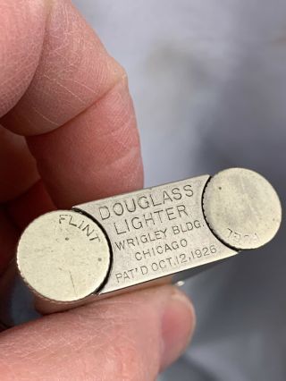 Vintage Semi Automatic DOUGLASS Pocket Lighter / Wrigley Building Patent 1926 3