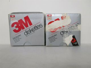 2x Boxes Vintage 3m Diskettes Ds Dd Rh 5 1/4 "