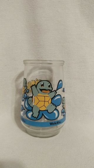 Vintage Squirtle Pokemon 1999 07 Welch ' s Jelly Glass Jar 2