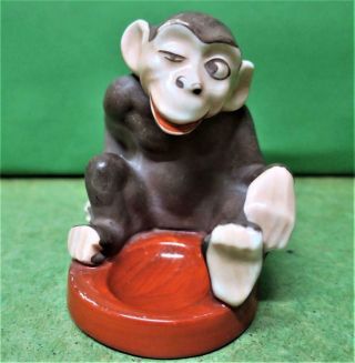 Antique / Vintage C 1920 Porcelain Cheeky Monkey Pipe Holder / Stand/ Rest
