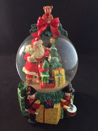 Vintage Christmas Holiday Santa Nutcracker Elves Snow Globe