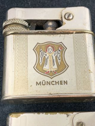 2 Vintage EVEREADY Semi Automatic Pocket Lighters - Munchen & Stuttgart 3