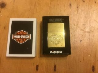 Vintage Brass Zippo Lighter Harley Davidson (official Merchandise)