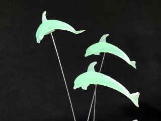 Vtg Kinetic Art Dolphin Pendulum Mobile Green w/ Box 2