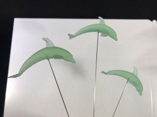 Vtg Kinetic Art Dolphin Pendulum Mobile Green w/ Box 3
