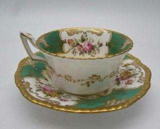 Well Painted Antique 19thc Coalport Porcelain Cup And Saucer Circa 1880