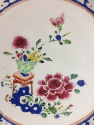 Antique Chinese Export Porcelain Canton Plate Early Famille Rose C1730