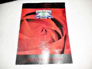 2002 Nebraska Miami National Championship Rose Bowl College Football Program
