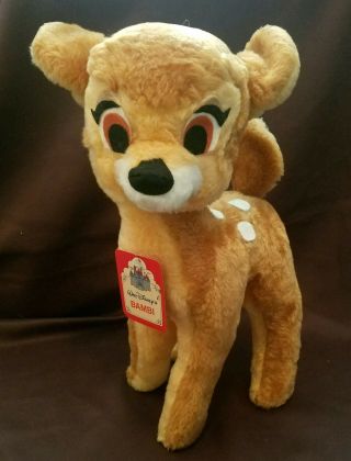 Vintage Rare Walt Disney Plush Bambi California Stuffed Toys 16 " Standing W/ Tag