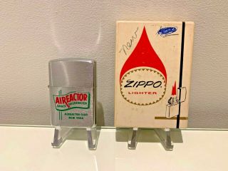 Zippo 1966 - Brushed Finish Zippo 2 Colour Advertiser For " Aireactor Corp "