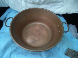 Vintage Large Copper Bowl Jam Pot E.  T.  C