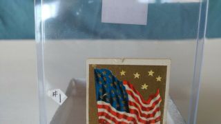 RARE VINTAGE 1880 ' S ALLEN GINTER ' S CIGARETTES U.  S.  AMERICAN FLAG TRADING CARD 2