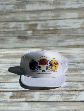 Vintage Bowl Xxix 29 Hat Cap 1995 49ers Chargers Snapback