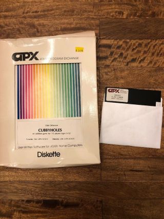 Cubbyholes Apx Complete In Package Atari Computer Software 400/800/xl/xe Rare