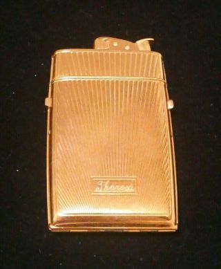 Vintage Evans Art Deco Cigarette Case And Lighter Combo.  Gold Tone Finish