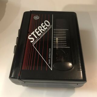 Ge Stereo Cassette Tape Portable Player Model 3 - 5460bka Walkman Vintage