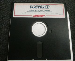 Gfl Championship Football Disk For Apple Ii Iie Iic & Apple Iigs - Floppy Game