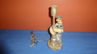 Antique 1935 King Features By Idealite Popeye Metal Lamp