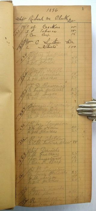 ANTIQUE HANDWRITTEN STORE LEDGER Lyme London County CT Brockway Family 1896 3