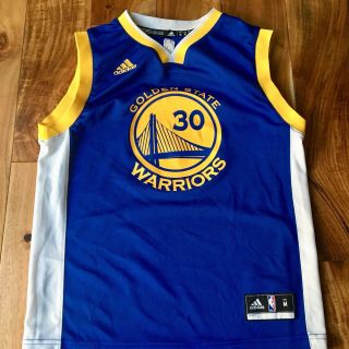 Adidas Nba Golden State Warriors Steph Curry 30 Basketball Jersey Youth Size M