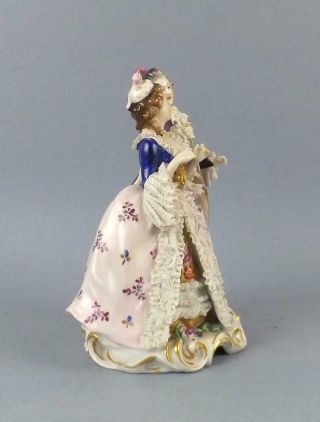 Antique Porcelain German Volkstedt Dresden Figurine of Young Couple 3