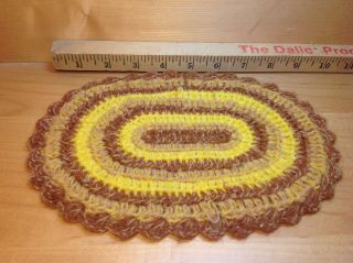 Vintage Miniature Dollhouse Retro Rug Yellow And Browns Hand Made