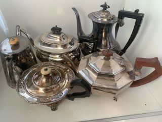 5 Antique/ Vintage Coffee Tea Pots Ash Berry