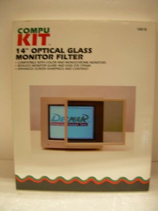 Vintage Compu Kit Compukit Computer Monitor Screen Anti - Glare Filter 14 " Beige