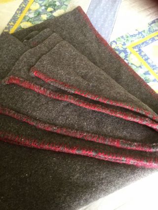Vintage 100 Pure Welsh Wool Blanket Quilt Car Throw Masculine Grey Brown Colour