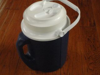 Vintage Rubbermaid / Gott BLUE Thermal 1 Gallon Water Cooler 1524 Two Handles 3