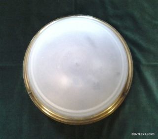 Large Wall Or Ceiling Porthole Light With Opaque Glass And Brass Mount