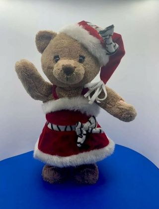 Vintage Xmas Russ Teddy Bear Dancing Musical “santa Baby”plush Stuffed /brown