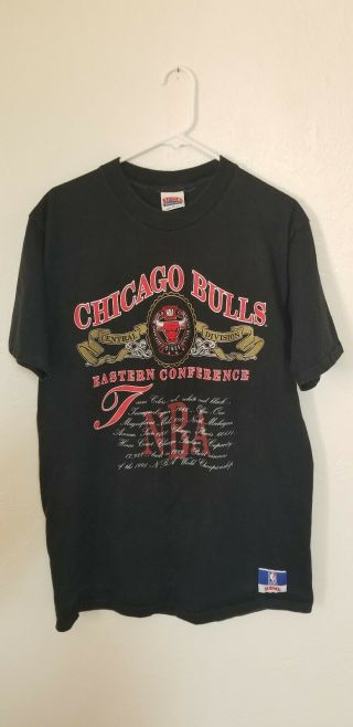 3 Shirt Bundle Vtg 90s Chicago Bulls 1991 Nba Eastern Conference Nutmeg.