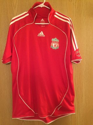 Mens Red Adidas Liverpool Football Club Soccer Jersey Size Large