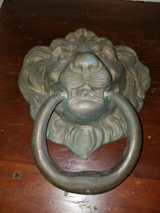 Large 10.  5 " Heavy 5,  Lb Brass Or Bronze Lion Head Door Knocker