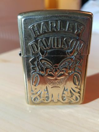 Zippo Harley Davidson Brass Devil Demon Lighter Date Stamp A Xiv January 1998