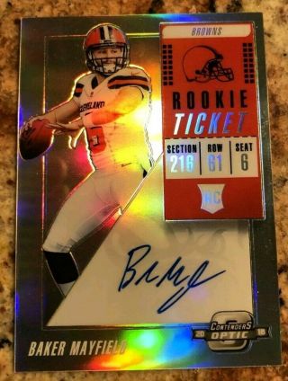 Baker Mayfield 2018 Panini Contenders Optic Auto Rookie Rc Sp One Day