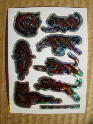 Rare Vintage 7 Tigers On The Prowl Prism Vending Machine Sticker