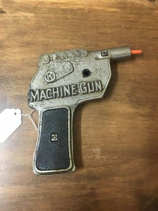Vintage Die Cast Toy Cap Gun Pistol Kilgore Machine Gun 1938 Rat A Tat Tat