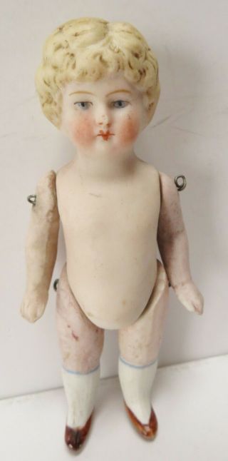 Antique Unmarked German All Bisque Jointed Doll