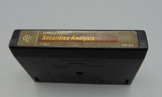 Texas Instruments Ti - 99/4 Securities Analysis Command Module Cartridge Software