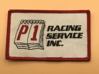Vintage P1 Racing Service Inc Uniform Patch 2 - 1/2 " X 4 "