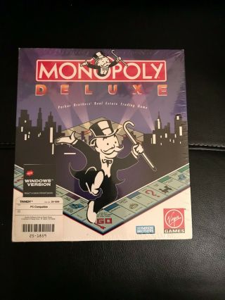 Monopoly Deluxe For Windows Version 3.  1 Virgin Games Ibm Pc 5.  25 " 3.  5 " 1992 Nib