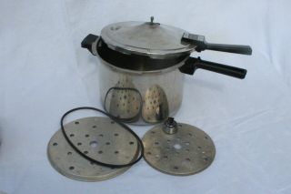Vtg Presto 6 Quart Stainless Steel Pressure Cooker Canner 0135004 Canning