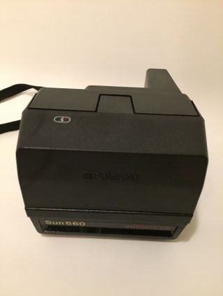 Vintage Polaroid Sun 660 Auto Focus Instant Film Camera With Strap 3