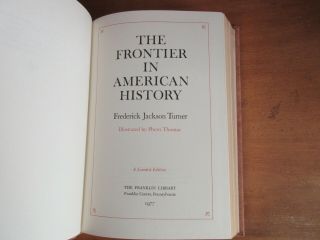 THE FRANKLIN LIBRARY Leather Book FRONTIER IN AMERICAN HISTORY FREDERICK TURNER 3
