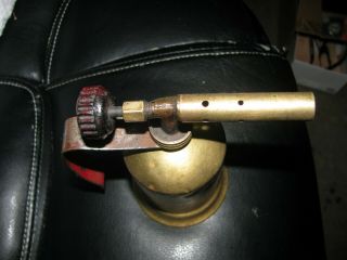 Antique Vintage Brass Gasoline Blow Torch Soldering Welding Hose Handle Flexible