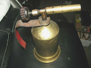 Antique Vintage Brass Gasoline Blow Torch Soldering Welding Hose Handle Flexible 3