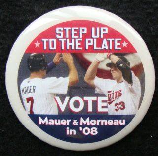 2008 Vote Mauer & Morneau Minnesota Twins All - Star Game 2 1/4 " Pinback Button
