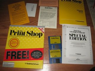 Vintage The Print Shop Apple Iic,  Cib Computer Software